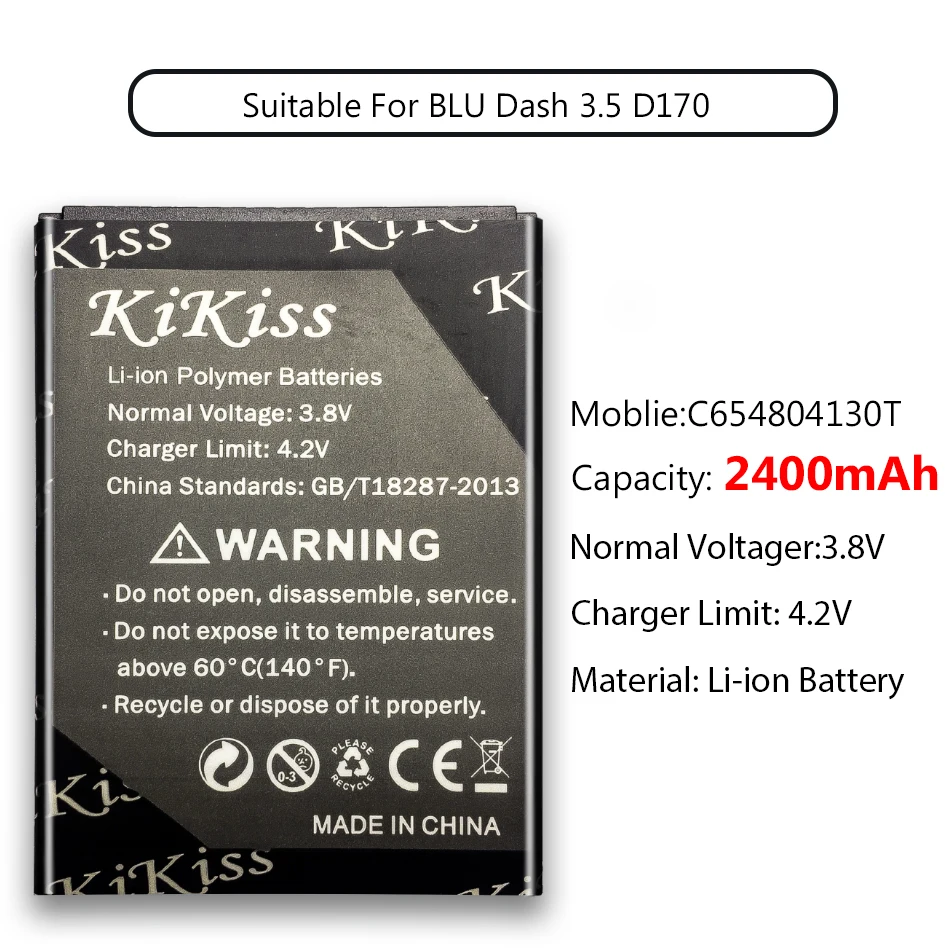 C654804130T аккумулятор большой емкости для BLU Dash 3,5 D170 смартфон перезаряжаемый литий-полимерный аккумулятор