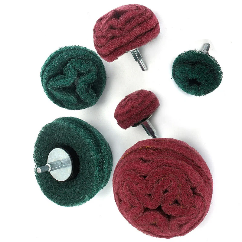 6 шт./компл. нейлоновое волокно шлифовальная Швабра Полировка Шлифовка Грибное колесо 180 320 грит абразивный набор инструментов