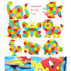 Детские деревянные Деревянные Животные головоломки цифры и алфавит Обучающие Развивающие игрушки L1031