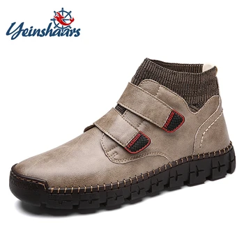 

Fashion Men Boots Leather Casual Black Ankle Shoes Men Adult Waterproof Men Boots Luxury Motorcycle Footwear Big Size 48 Zapatos