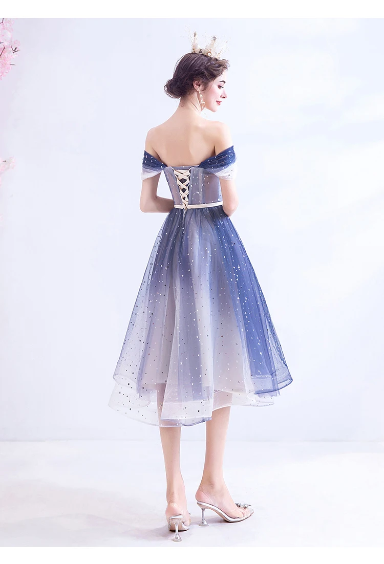 SSYFashion/Новинка; коктейльные платья; вечерние платья синего цвета со ...