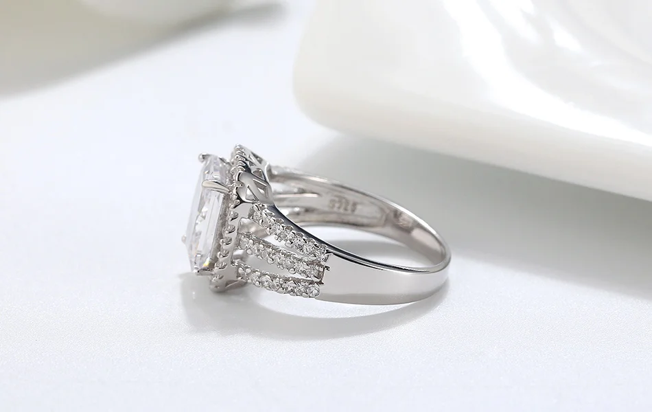 ORSA JEWELS изысканное коктейльное кольцо 8 мм квадратной огранки, кубический циркон, увеличенный дизайн, аксессуар для пальцев, ювелирное изделие для тарти SR177
