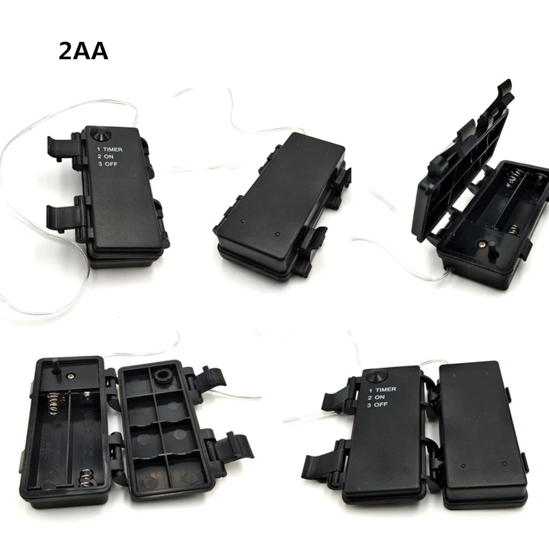 20개/세트 2x 3x 4x 6x 1.5V AA 배터리 홀더 보관함 ON/OFF 타이머 방수 방진 배터리 케이스 쉘 (전선 포함)