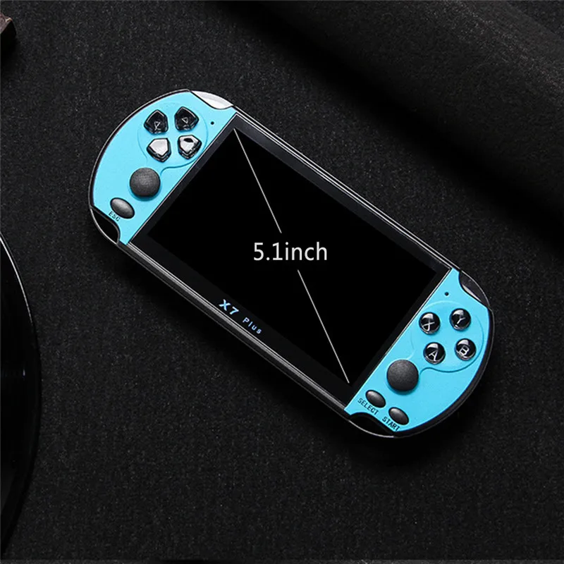 Синий Newest 5.1 Inch 8GB Retro Handheld Game Console Built-in 200 Games Portable 64-bit Retro Game Support Camera Video E-book - Цвет: Синий