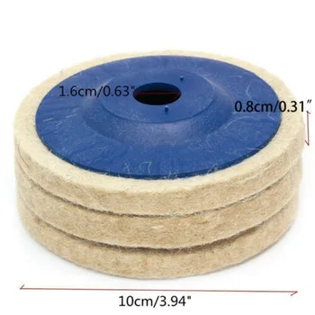 

100mm Polishing Wheel Wool Buffing Disc Pads Grinding Wood Jewelry 4\" Durable