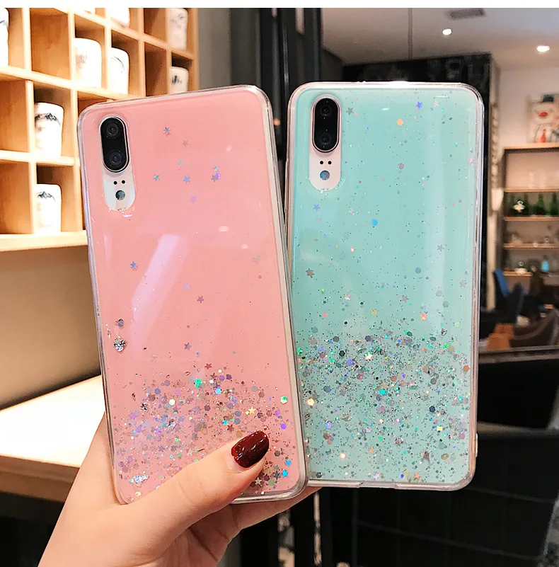 Блестящий силиконовый чехол со звездой для Huawei P10 Plus P20 Pro P30 Lite Nova 3i 3 Mate 20 Honor View 10 30 P