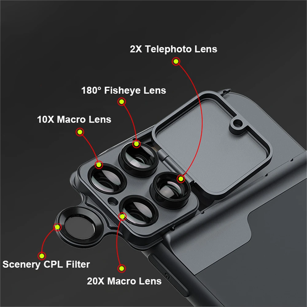 Wide Angle Macro Fisheye Portrait Cpl Filter Lens Phone Lens Cover Case for iphone 11 / 11Pro / 11 Pro Max Smart Phones