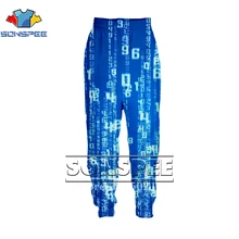 SONSPEE, 3d принт, для мужчин, забавные, для женщин, код, модные, полная длина, спортивные штаны, аниме, Gogger, матрица, брюки Харадзюку, повседневные штаны, E08