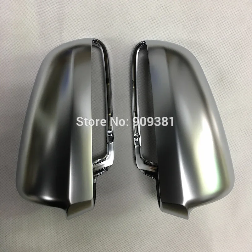 BODENLA Matt Chrome Mirror Cover Rearview Side Mirror Caps S Line For Audi A4 B6 B7 A6 C6 (2003-2007) S4