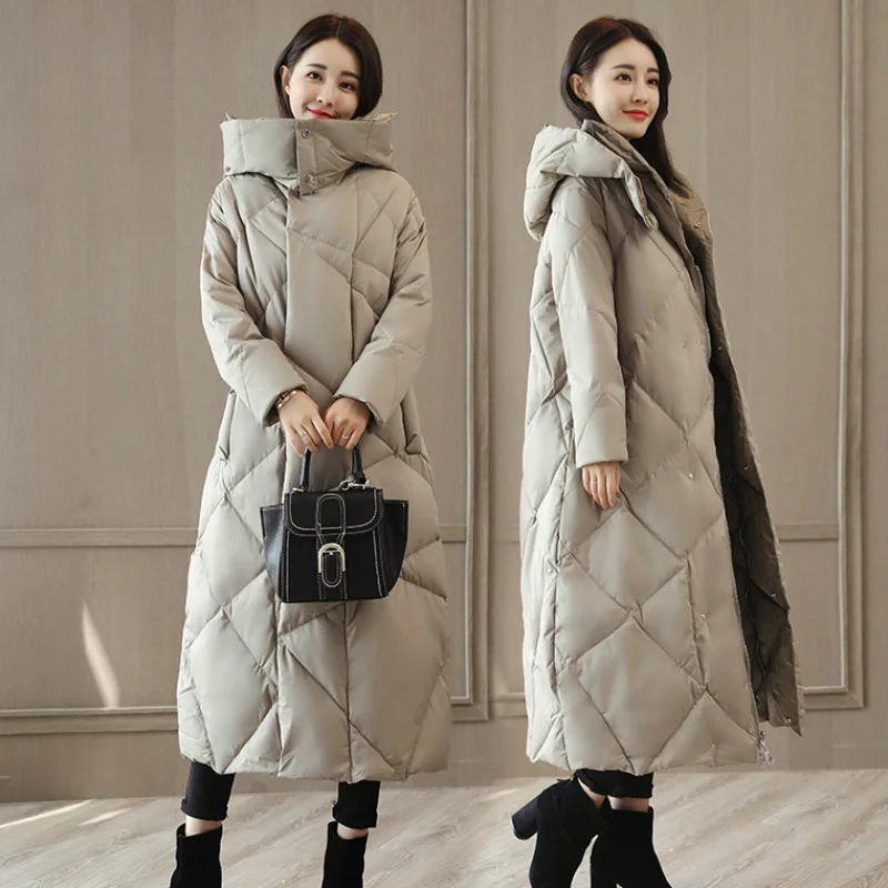 

2018 Winter New Style WOMEN'S Dress Korean-style Students Winter Mid-length over-the-Knee Cotton-padded Clothes down Jacket Cott