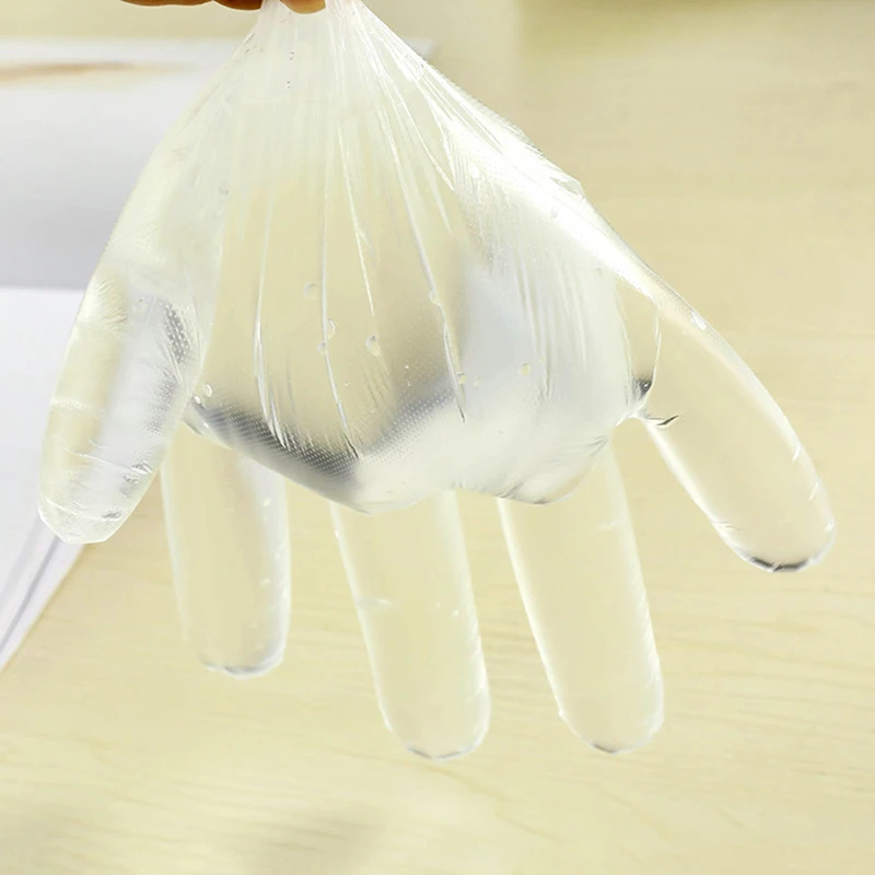 100/Set Hot Sale Disposable PE Garden Home Restaurant BBQ Plastic Multifuction Gloves E2S перчатки одноразовые Gants Jetabl