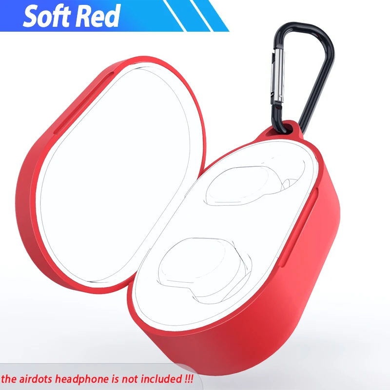 Цветной мягкий чехол для Xio mi Red mi Airdots, силиконовый защитный чехол для Xio mi Red mi Air Dots, молодежная версия с брелоком - Цвет: red