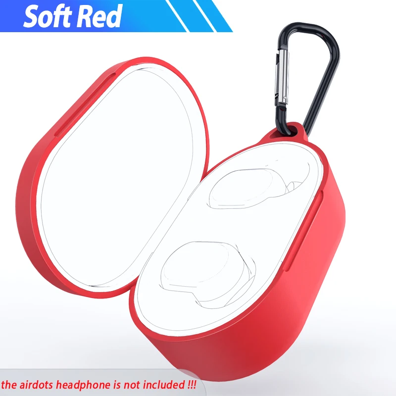 red Цветной мягкий чехол для Xio mi Red mi Airdots, силиконовый защитный чехол для Xio mi Red mi Air Dots, молодежная версия с брелоком - Цвет: red