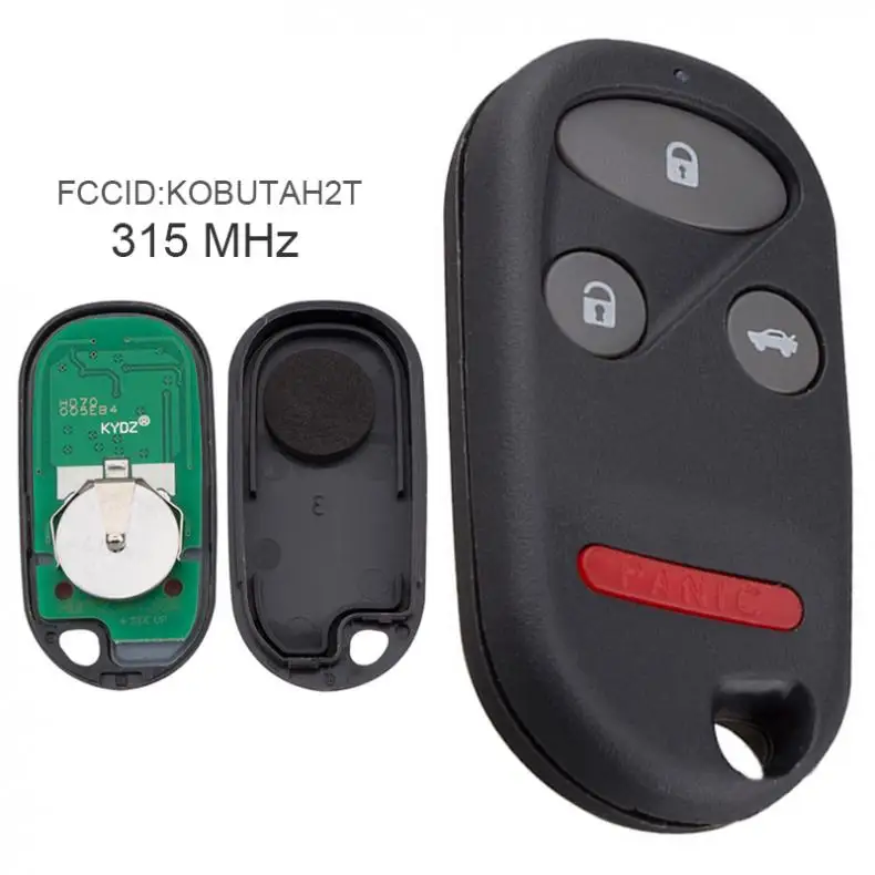 

315MHz 3 Buttons Keyless Uncut Flip Remote Key For-Fob KOBUTAH2T for 1998 1999 2000 2001 2002 Honda Accord