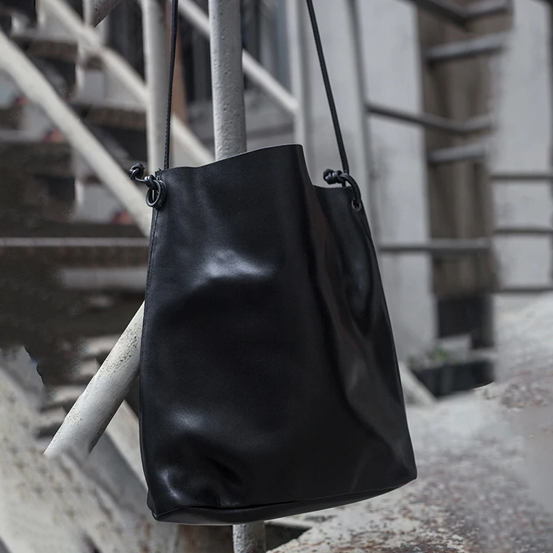 [EAM] Women New Pu Leather Black Split Joint Temperament Personality Accessories Fashion Tide All-match Spring Autumn 1K486