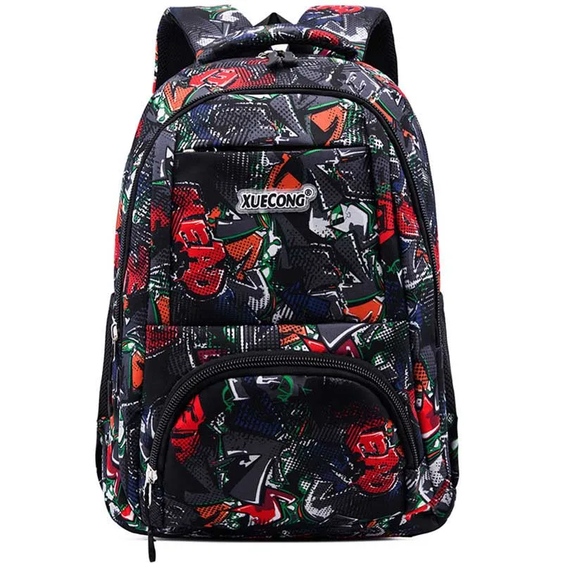 01 Geometric patterns Waterproof School Bags Girls Boys Children Backpack Kids Book Bag Mochila Escolar Schoolbag - Color: 01