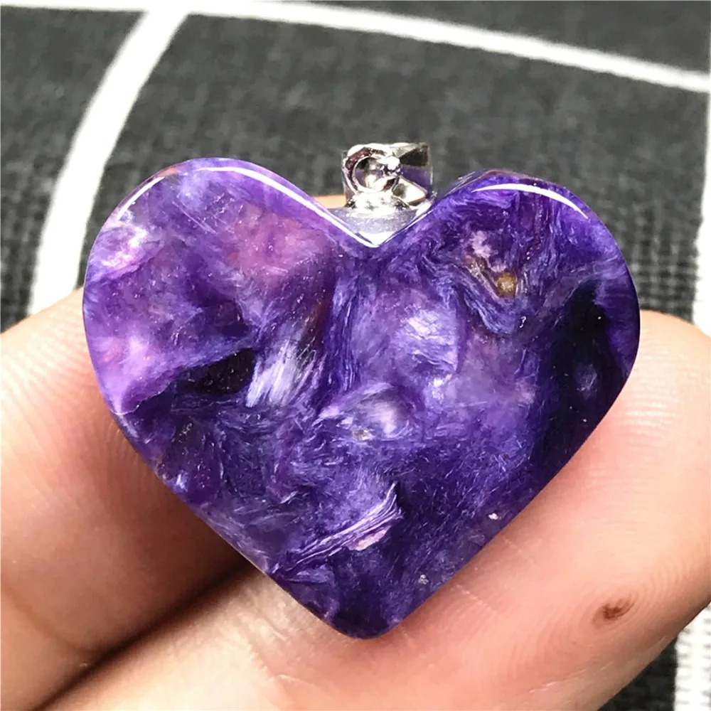 Heart Purple Charoite Pendant (19)