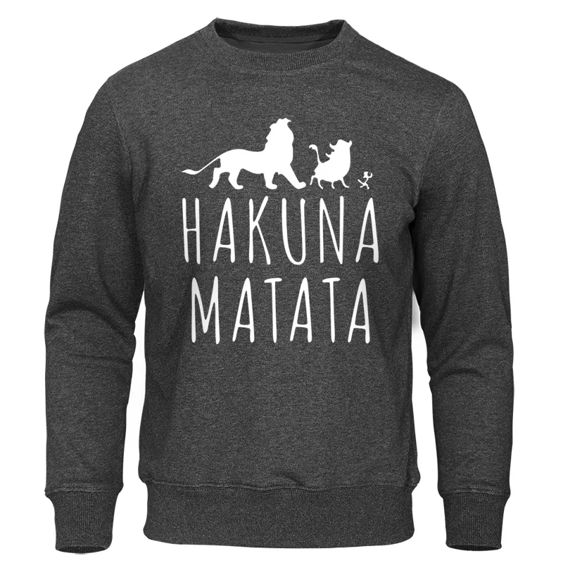 HAKUNA MATATA, мужские толстовки с принтом,, осенняя мужская одежда, мужские толстовки, мультяшный мужской спортивный костюм, модный бренд, уличная одежда
