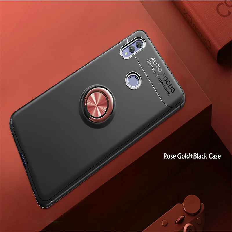 Чехол для телефона huawei P30 P20 P10 Pro Lite Nova 5 5i Pro Y7 Y9 Prime P Smart Z металлический кольцевой кронштейн противоударный мягкий силиконовый чехол - Цвет: Rose Gold Black