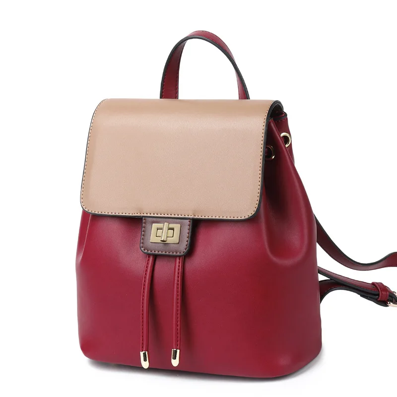 Женский кожаный рюкзак, школьные сумки, женские рюкзаки для девочек-подростков, Высококачественная сумка на плечо, Mochila XA548H - Цвет: Red