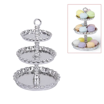 

1/12 Dollhouse Miniature 3 layer Metal Desserts Snack Rack Stand