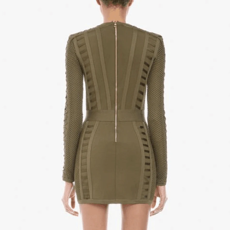 Vestido, обтягивающее платье preto das mulheres, новинка, сексуальная мода, комбинированная сетка, перекрещивающаяся повязка, Vestido, длинный рукав