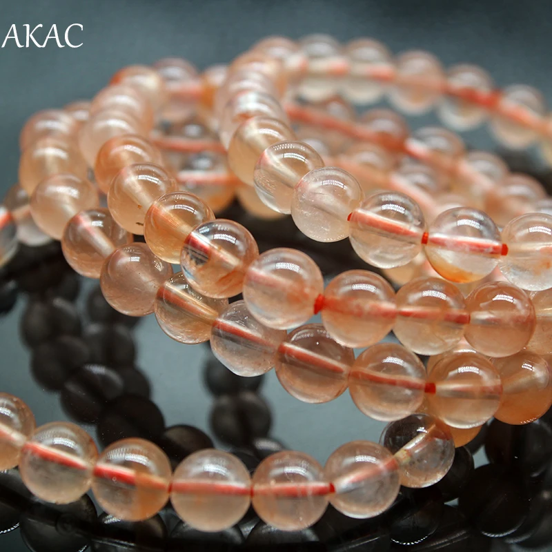 

AKAC free shipping 7.5-7.8mm 23-24beads Natural Venus crystal Venus quartz bracelet Red rabbit hair crystal bracelet