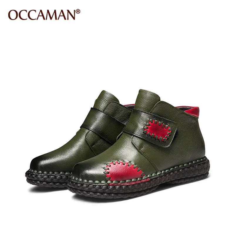 

New 2019 Winter Flat Patchwork Boots Warm Plush Winter Shoes Women's Boots Ladies Fashion Brand Ankle Snow Boots 13073
