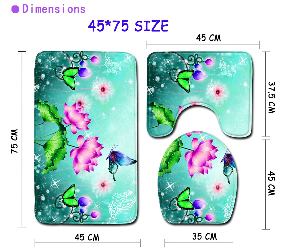 3 шт./лот Набор ковриков для ванной комнаты Противоскользящие коврики набор