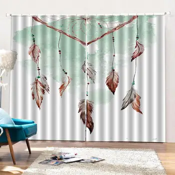 

3d Curtain Window Simple European Style Wind Chimes Customize Beautiful and Romantic Sunshade Decorated Curtains