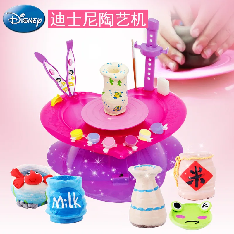 

Disney Pottery Machine Children Hand-made Electric Turntable Mini DIY Boys And Girls Clay Toy