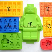 50 шт. 7 стилей силиконовая игрушка кирпич и Минифигурка Человек Робот Форма ilicone Fandont шоколадная форма ледяной куб лотки для льда противень для выпечки