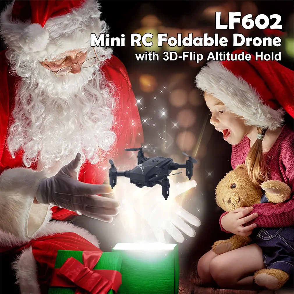 LF602 Mini RC 2.4G Foldable RC Quadcopter Drone Aircraft with Altitude Hold One Key Return Headless Mode 3D Flips Gift