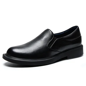 

High Quality Genuine Leather Soft Bottom Business Dress Mens Lazy Mens Shoes autumn winter British retro men shoes cowhide