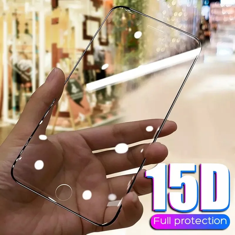 Защитное стекло 15D с полным покрытием для iphone SE 2020 7 8 6 6s Plus закаленное на iPhone 11 Pro XS