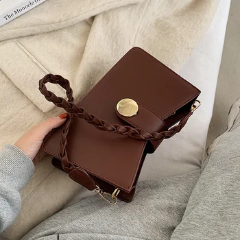 

Simple Casual Small Bags New Fashionable Women's Shoulder Bag Internet Celebrity All-matching Western Style Underarm Bag Flap PU