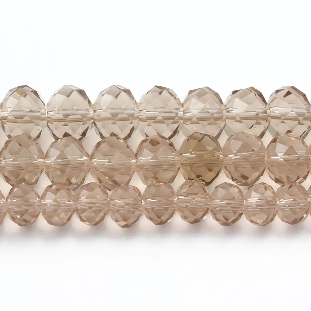 4/6/8/10/12mm Faceted Champagne Glass Crystal Stone Beads Rondelle