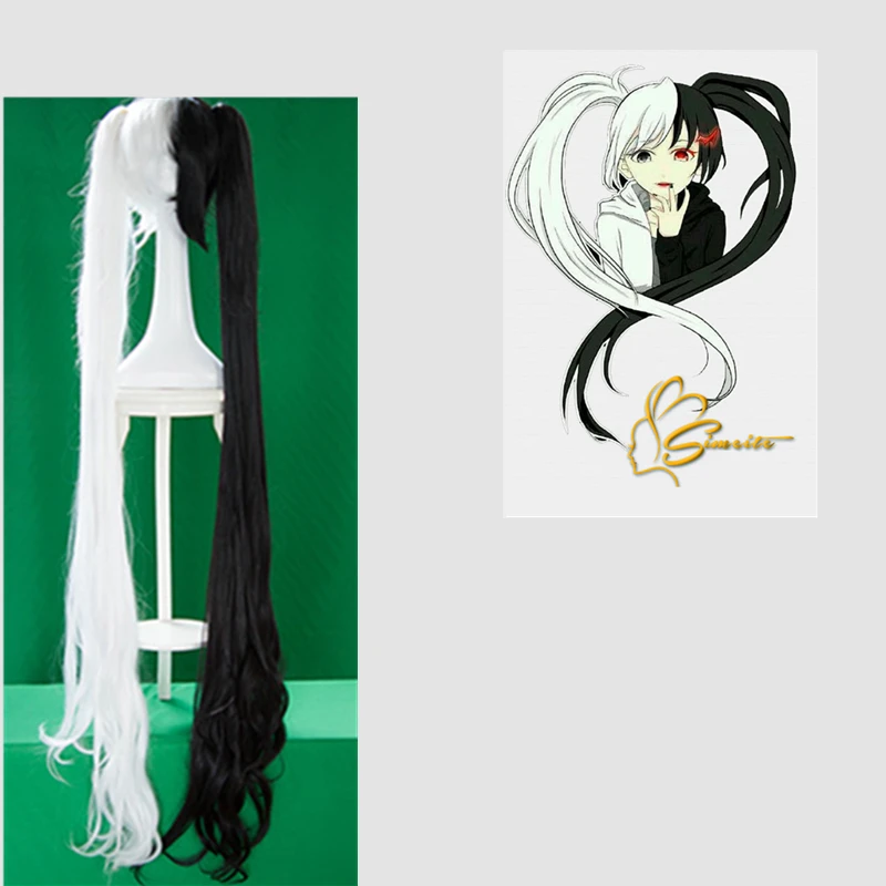 Аниме данганронпа парик Монокума Косплей Костюм Dangan Ronpa женщины мужчины короткие белые черные синтетические волосы парики для вечеринок на Хэллоуин