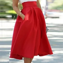 ^^Best Offers Summer Women's Solid Pleated Long Skirt Elegant High Waist A Line Street Flared Skirt With Pocket Pleated Midi Skirts New Hot ^^Best Offers Summer Women's Solid Pleated Long Skirt Elegant High Waist A Line Street Flared Skirt With Pocket Pleated Midi Skirts New Hot