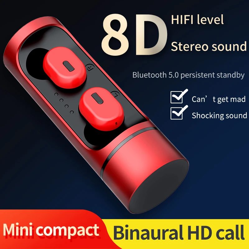Настоящие Беспроводные наушники с Bluetooth 5 0 TWS 8D стерео спортивные игровые
