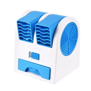 

2 Ports Mini Fan Adjustable Angles Dual Air Outlet Air Conditioning Fan Cooling For Home Office Dormitory