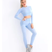 Conjunto de calças de ginástica sem costura feminina, roupas de treino fitness para mulheres, trajes de academia e malhação, roupas de ginástica com cintura alta