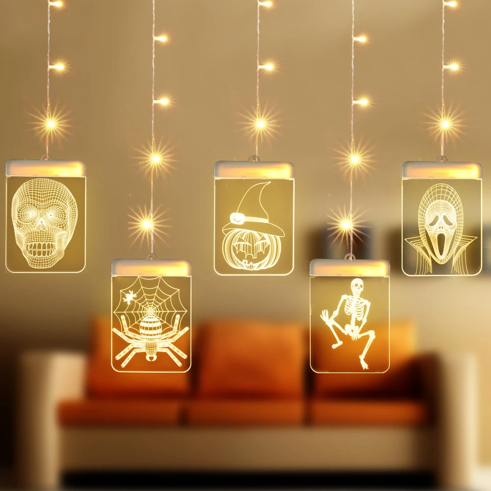 

USB Lantern Festive Wedding Decoration 3D Decorative Pendant LED Lights Halloween Christmas Love Birthday Cartoon Character
