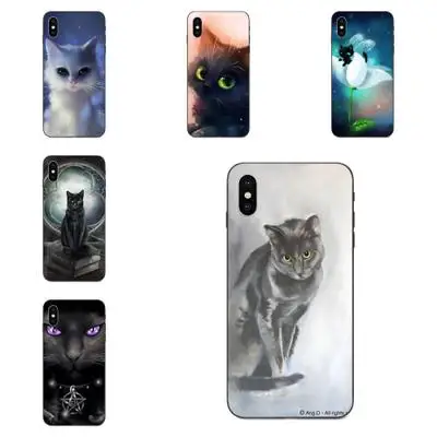 Прозрачный чехол для мобильного телефона из ТПУ iPhone Fantasy Fractal Cat Art | Мобильные