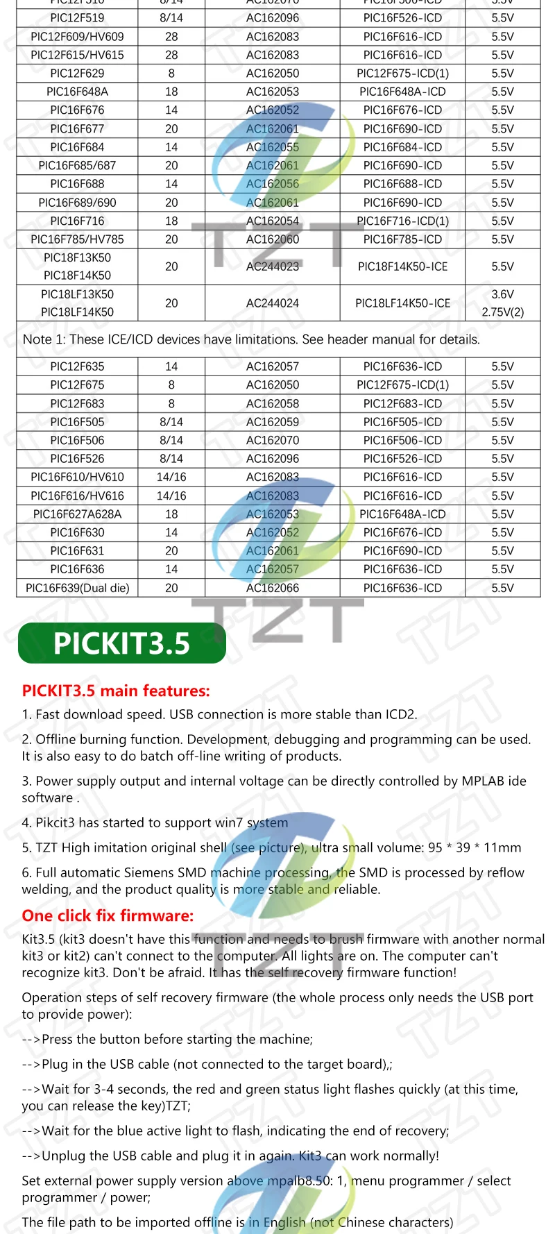 PICKit2 PICKIT3 PICKit3.5 Programmierer + PIC ICD2 PICKit 2 PICKIT 3 PICKIT 3.5 Programmieradapter Universal Programmierersitz – Detail 10