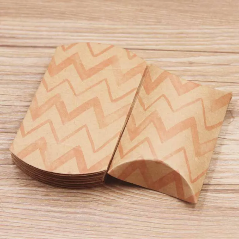 Feiluan20pcs коробочка для конфет, в форме подушечки белый/коричневый 8x5,5x2 см Розовый фламинго удача бумажные коробки для подарков diycontract пакет подушки коробка