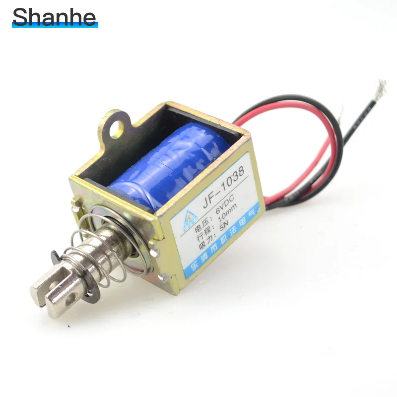 JF-1038 DC 12V 24V 10 мм 5N Вытяните открытый каркас катушки Электромагнит постоянного тока привод