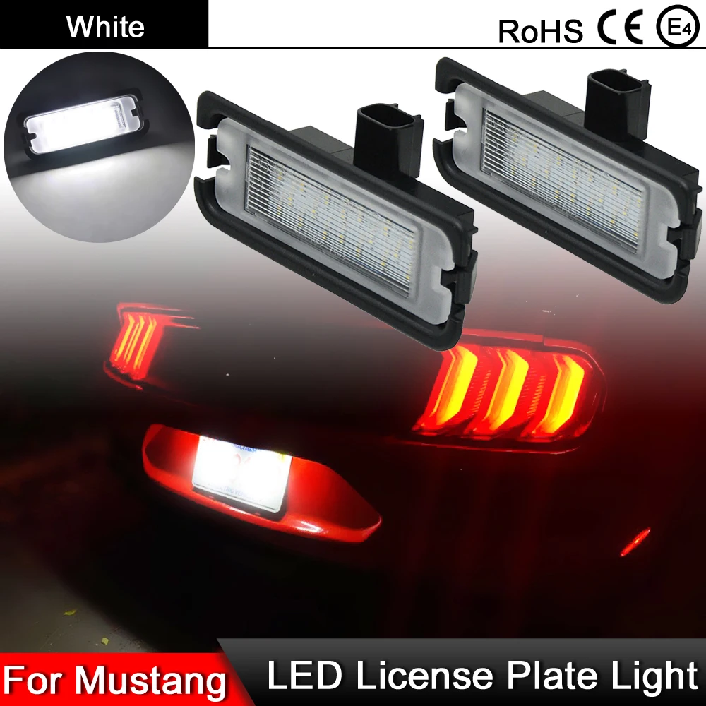 

1 Pair For Ford Mustang 2015-2019 High Brightness White LED License Plate Light Number Plate Lamp