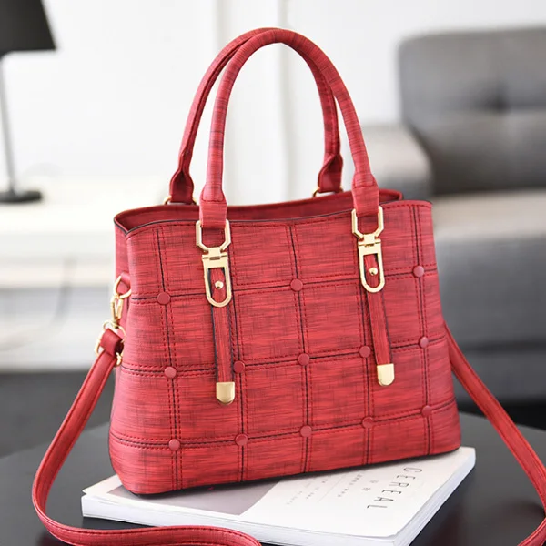 HJPHOEBAG кожаная Большая вместительная женская сумка в сетку, сумка на плечо, модная повседневная роскошная дизайнерская сумка через плечо, женская сумка YC321 - Цвет: Burgundy