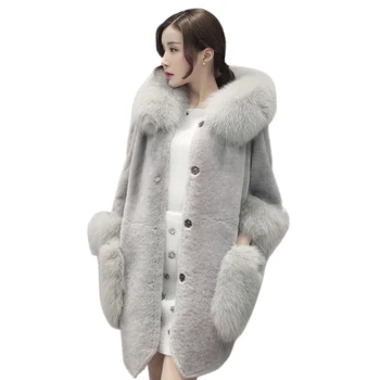 

Fur Coat Female Thick Winter Jacket Jacket Solid Color Large Size Super Warm Sheep Skin Simple And Comfortable Wild